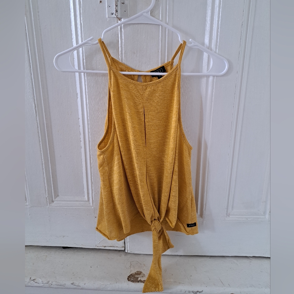 Yellow Tie-Front Tank Top